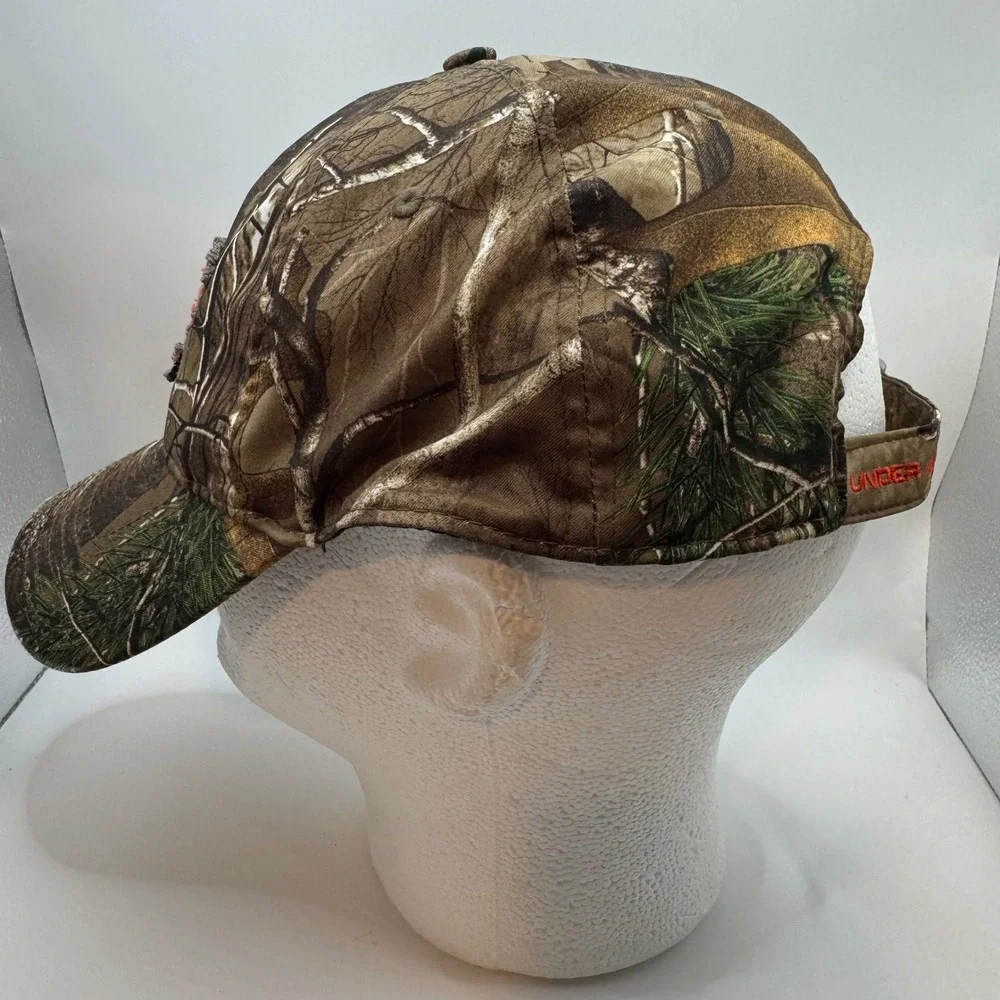Under Armour OSFA Baseball Cap Mens Brown Realtree Camo Distressed Logo Hat